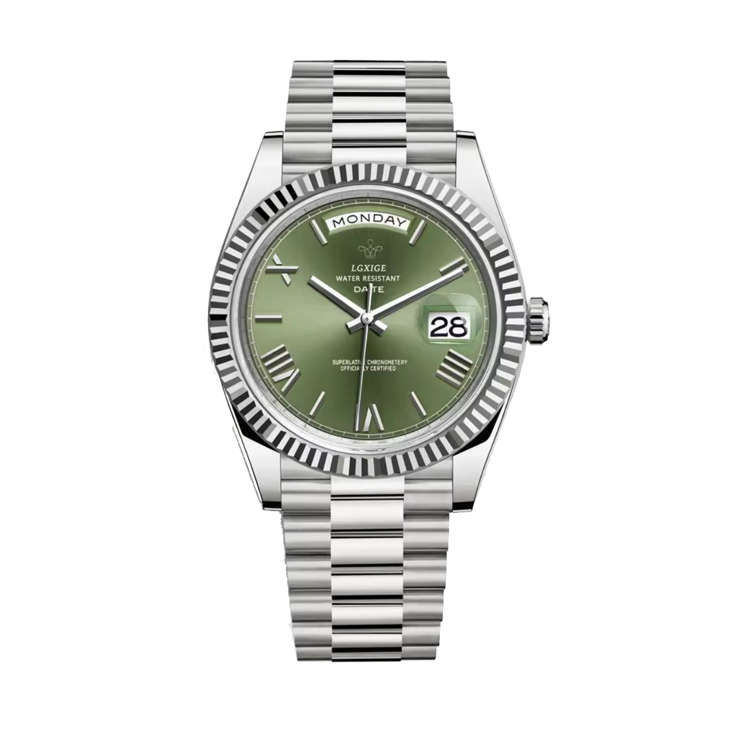 Olive & Silver Date Style Watch
