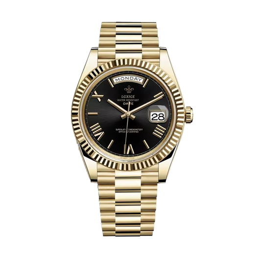 Gold & Black Date Style Watch